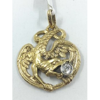 Colgante Ã¡guila en oro y brillante