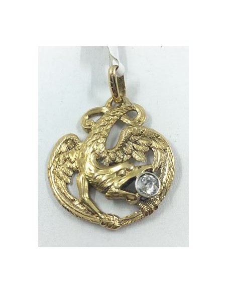 Colgante Ã¡guila en oro y brillante