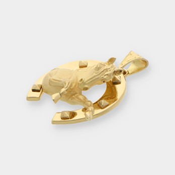 Colgante en forma de herradura con caballo 2