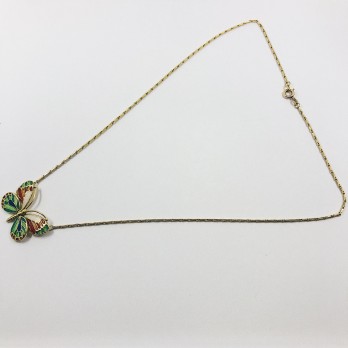 Gargantilla mariposa en oro 18kt.