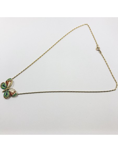 Gargantilla mariposa en oro 18kt.