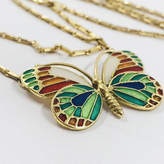 Gargantilla mariposa en oro 18kt.