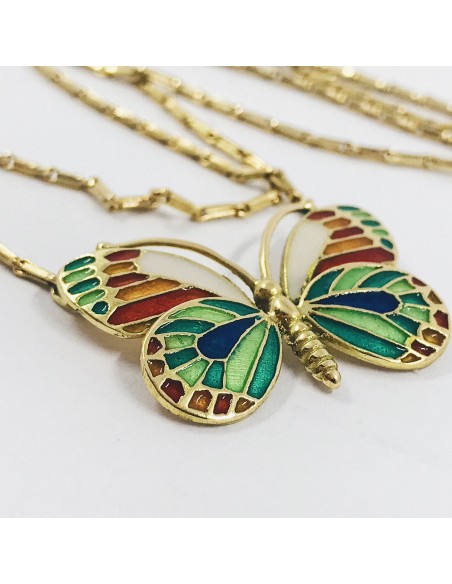 Gargantilla mariposa en oro 18kt.