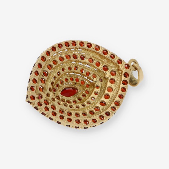 Colgante oro y granates