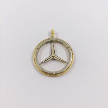 Colgante oro bicolor con el sÃ­mbolo de Mercedes-Benz