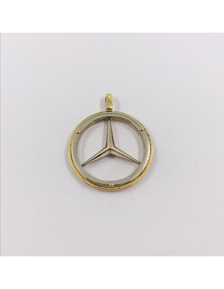 Colgante oro bicolor con el sÃ­mbolo de Mercedes-Benz