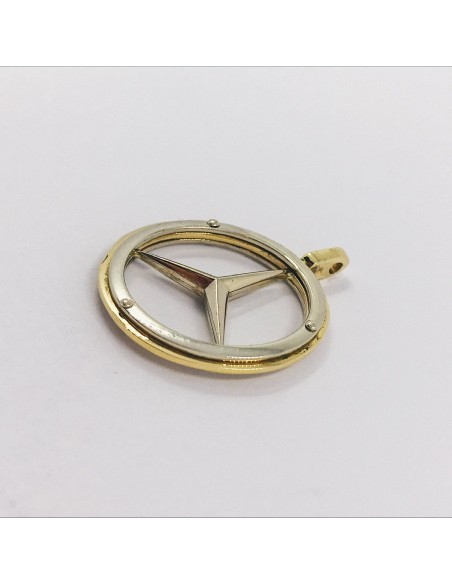 Colgante oro bicolor con el sÃ­mbolo de Mercedes-Benz