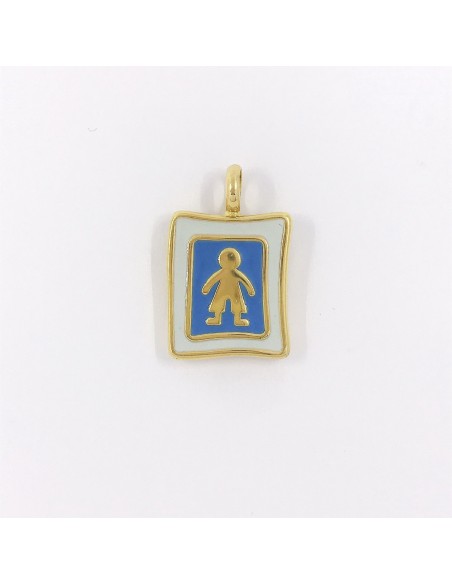 Colgante TOUS con esmalte y niÃ±o en oro 18kt