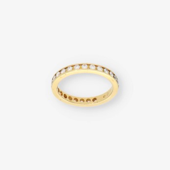 Anillo Tiffany en oro 18kt con brillantes 2