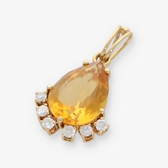Colgante en oro 18kt con topacio y brillantes