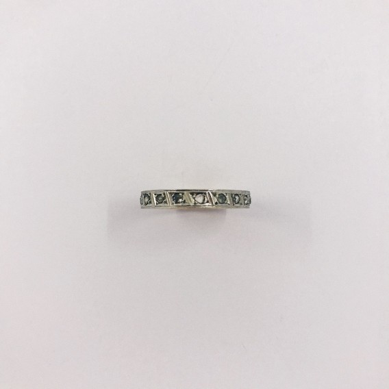 Anillo vintage bicolor en oro 18kt con diamantes