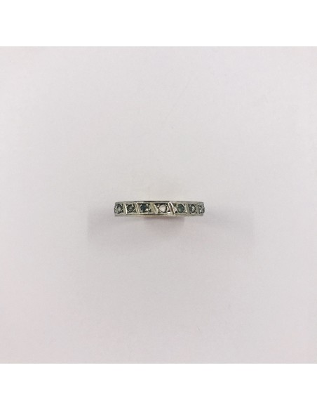 Anillo vintage bicolor en oro 18kt con diamantes