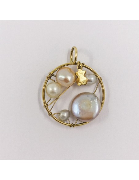Colgante Tous en oro 18kt con perlas