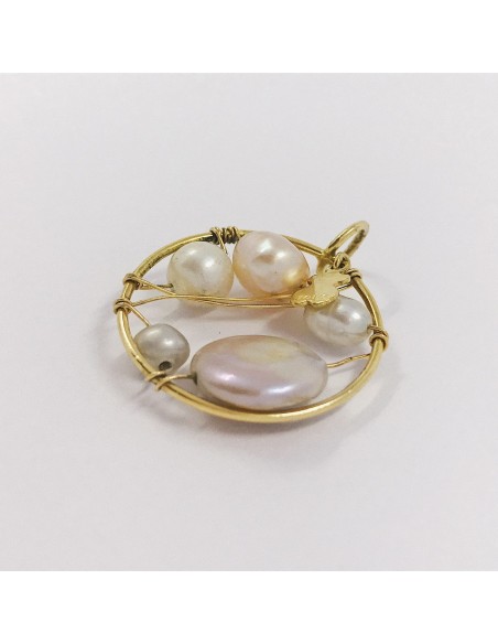 Colgante Tous en oro 18kt con perlas