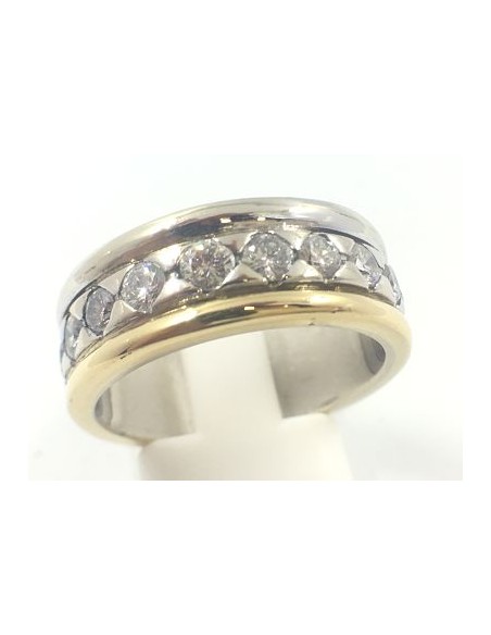 Anillo alianza en oro y brillantes