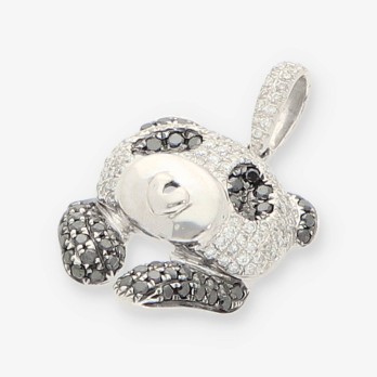 Colgante panda en oro blanco18kt. y brillantes 2