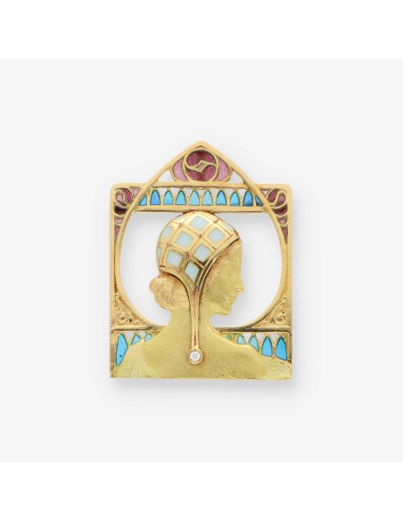 Colgante modernista en oro 18kt