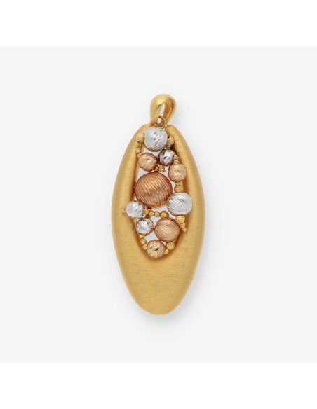 Colgante con bolas en oro tricolor 18kt