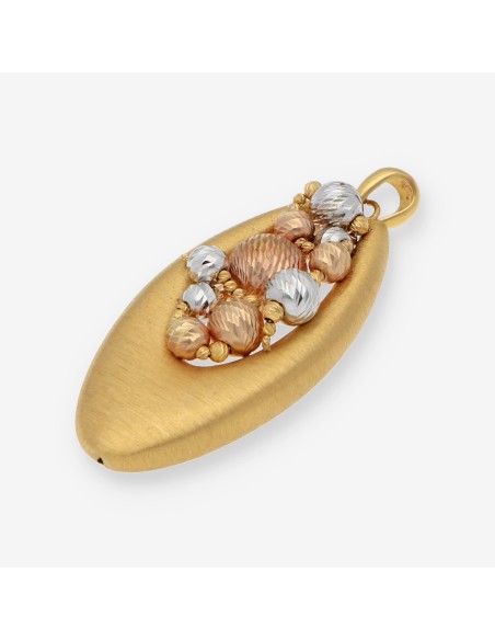 Colgante con bolas en oro tricolor 18kt