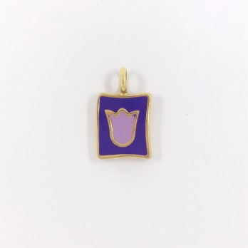 Colgante TOUS con esmalte y tulipÃ¡n en oro 18kt 2