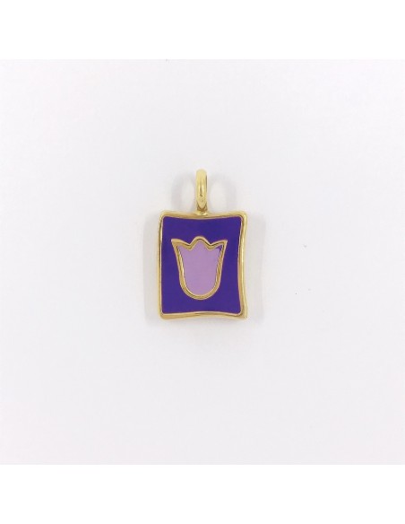 Colgante TOUS con esmalte y tulipÃ¡n en oro 18kt