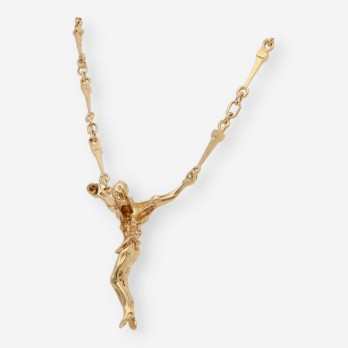 Collar con el Cristo en oro 18kt 2
