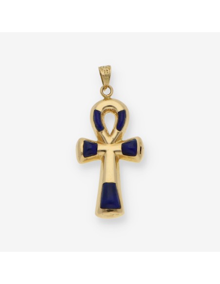 Colgante cruz de la vida en oro 18kt