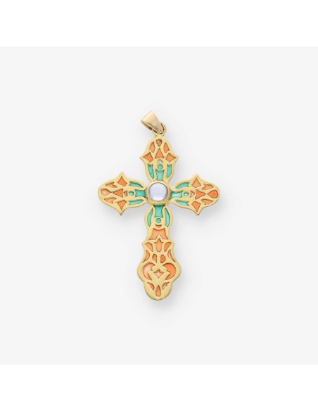 Colgante cruz en oro 18kt