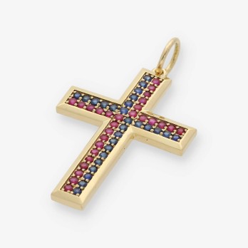 Colgante cruz en oro 18kt 2