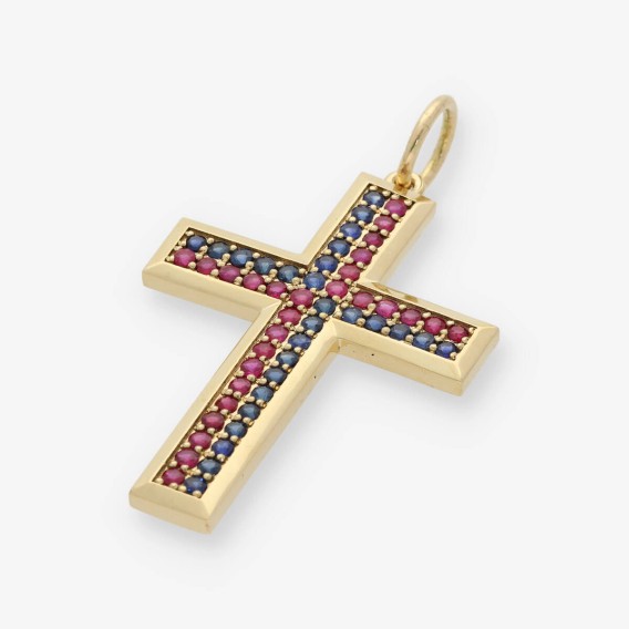 Colgante cruz en oro 18kt