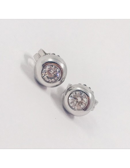 Pendientes en oro blanco 18kt y brillantes