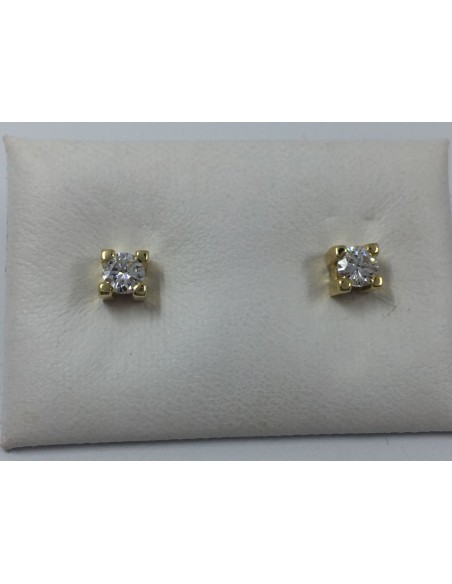 Pendientes dormilonas en oro y brillantes