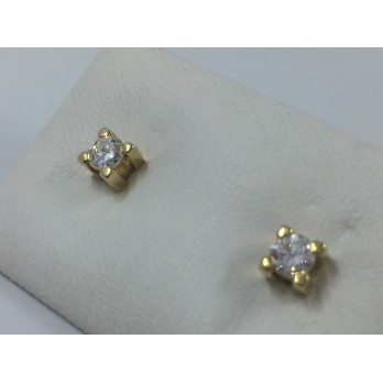 Pendientes dormilonas en oro y brillantes 2