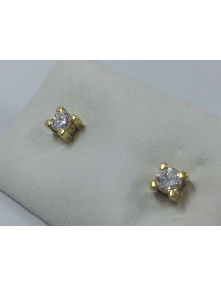 Pendientes dormilonas en oro y brillantes