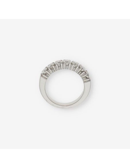 Anillo media alianza de oro 18kt blanco y brillantes