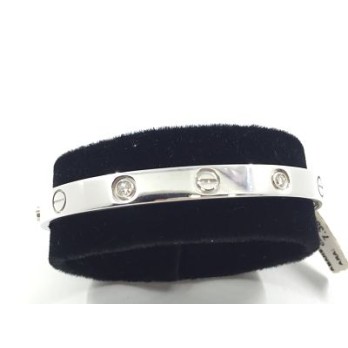 Pulsera esclava Cartier en oro blanco y brillantes