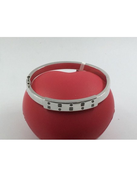 Pulsera esclava en oro blanco y brillantes.