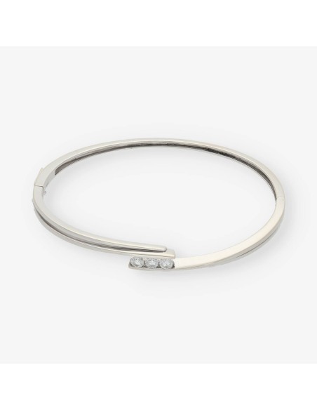 Pulsera de oro blanco 18kt con brillantes