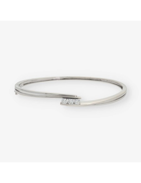 Pulsera de oro blanco 18kt con brillantes