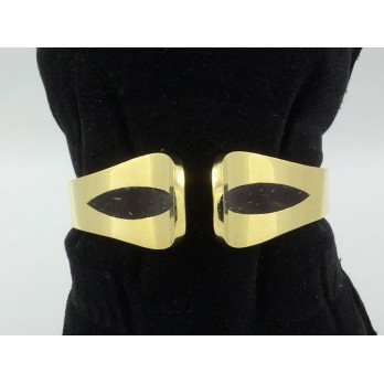 Pulsera esclava Puig Doria en oro con inclusiones de madera