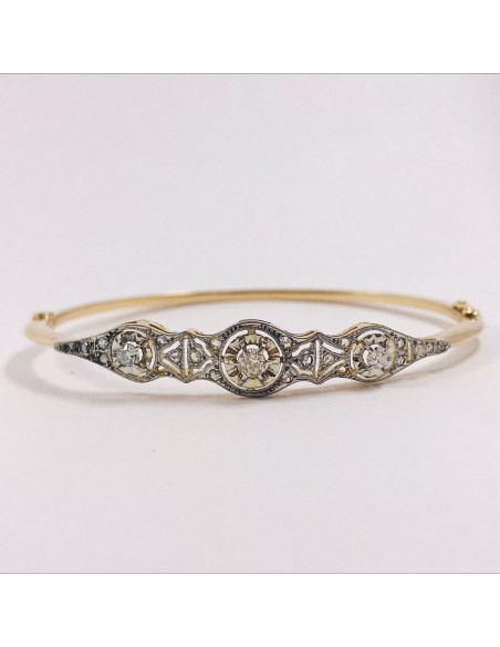 Pulsera vintage en oro 18kt con brillantes