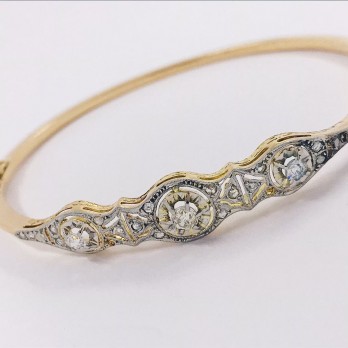 Pulsera vintage en oro 18kt con brillantes 2