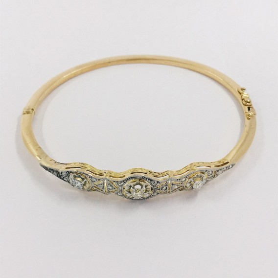 Pulsera vintage en oro 18kt con brillantes