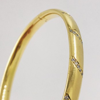 Pulsera esclava en oro 18kt. con brillantes. 2