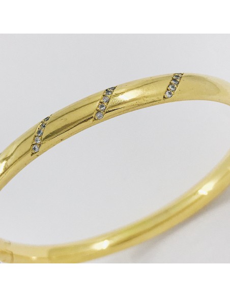 Pulsera esclava en oro 18kt. con brillantes.