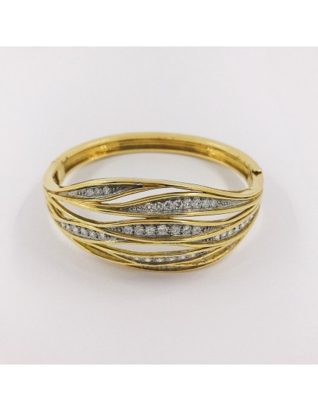 Pulsera esclava en oro y brillantes