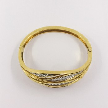 Pulsera esclava en oro y brillantes 2