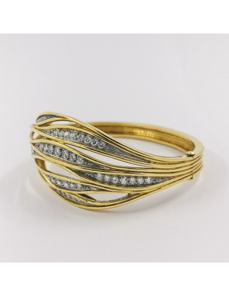 Pulsera esclava en oro y brillantes