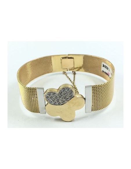 Pulsera esclava de oro y brillantes
