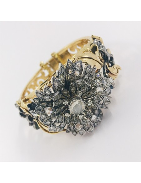 Pulsera vintage en oro 18kt con diamantes